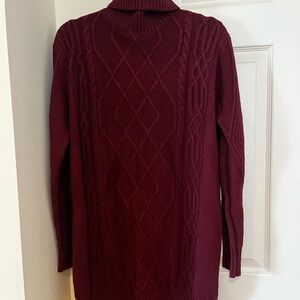 Lulu's Deep Red Cowl Neck Sweater